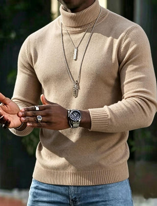 Men's Turtleneck Sweater Slim Fit Long Sleeve Classic Style Casual Wear