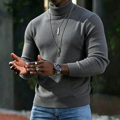 Men's Turtleneck Sweater Slim Fit Long Sleeve Classic Style Casual Wear
