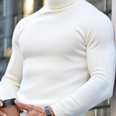 Men's Turtleneck Sweater Slim Fit Long Sleeve Classic Style Casual Wear