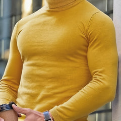 Men's Turtleneck Sweater Slim Fit Long Sleeve Classic Style Casual Wear