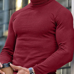 Men's Turtleneck Sweater Slim Fit Long Sleeve Classic Style Casual Wear