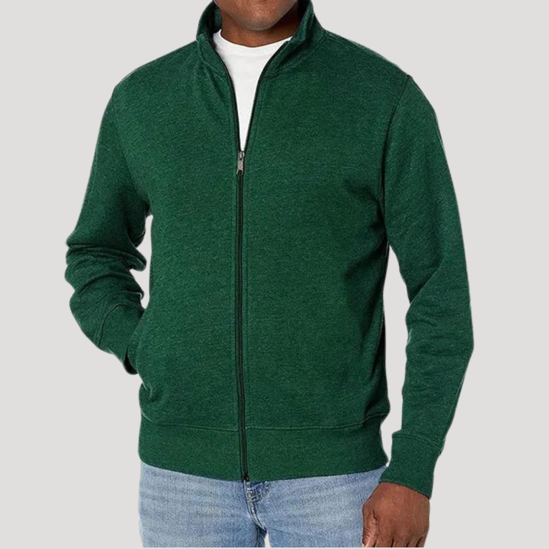 Men's Zip Front Jacket Casual Fit Long Sleeve Versatile Outdoor Wear
