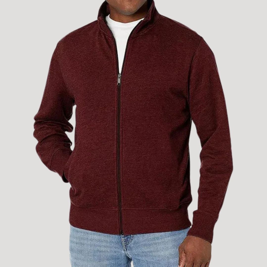 Men's Zip Front Jacket Casual Fit Long Sleeve Versatile Outdoor Wear