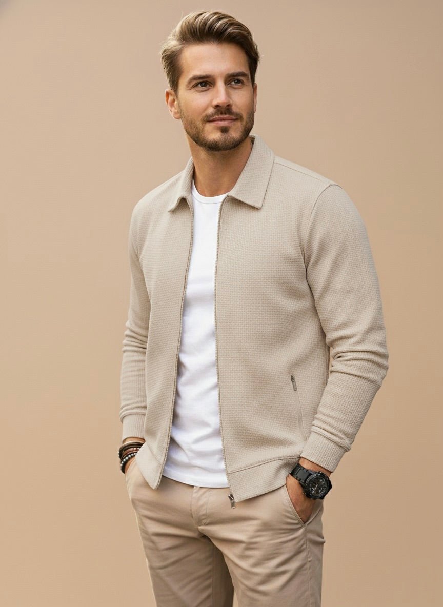 Men's Textured Zip Vest Casual Fit Layered Style Versatile Everyday Wear