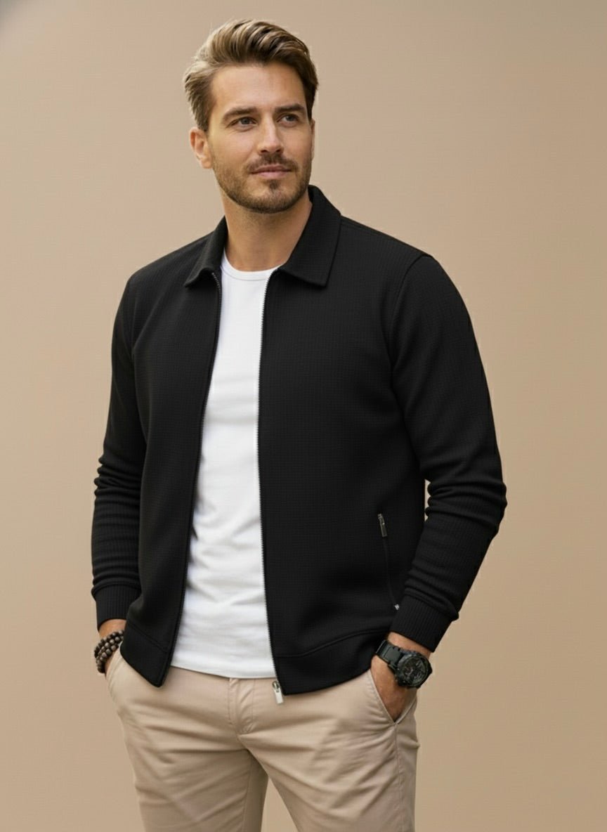 Men's Textured Zip Vest Casual Fit Layered Style Versatile Everyday Wear