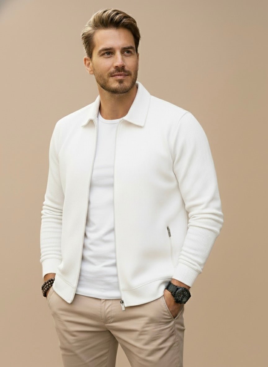 Men's Textured Zip Vest Casual Fit Layered Style Versatile Everyday Wear
