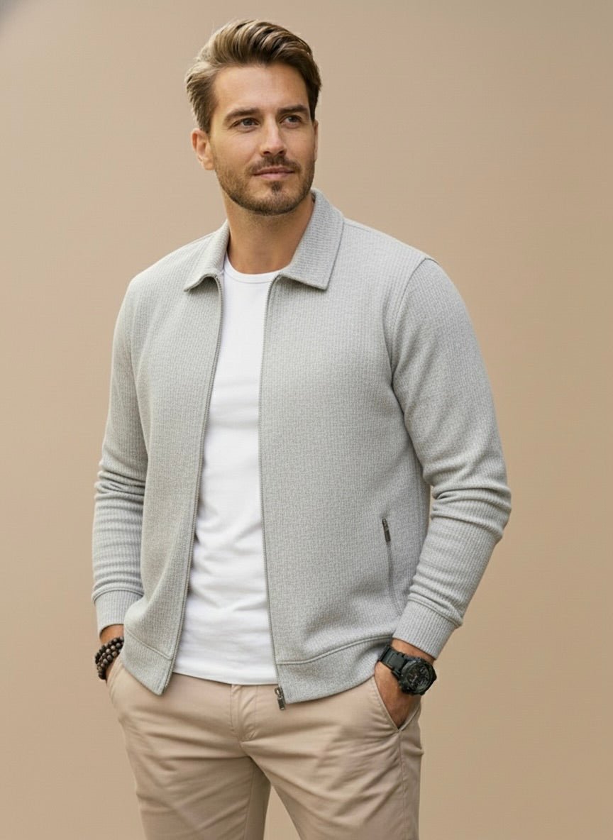 Men's Textured Zip Vest Casual Fit Layered Style Versatile Everyday Wear