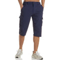 Men's Cargo Shorts Knee-Length Multi-Pocket Utility Drawstring Relaxed Fit Casual Streetwear Workwear Cash