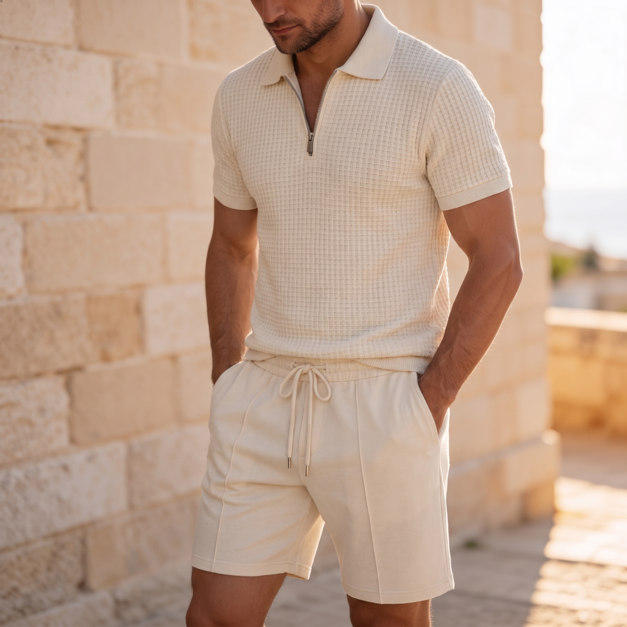 Men's Casual Polo Shirt and Shorts Set | Stylish
