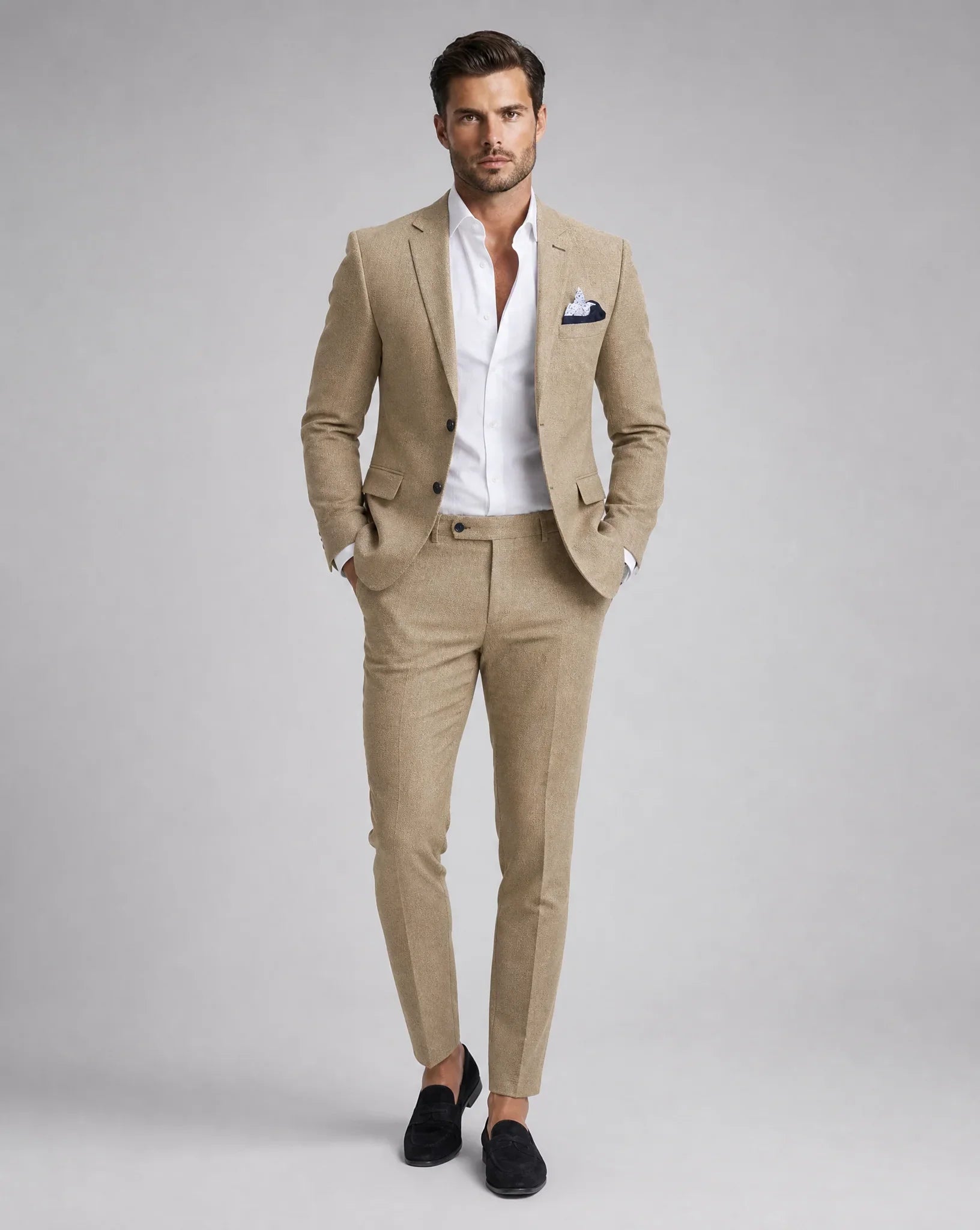 Men's Summer Wedding Suit Two-Piece Tailored Fit Lightweight Stylish Formal