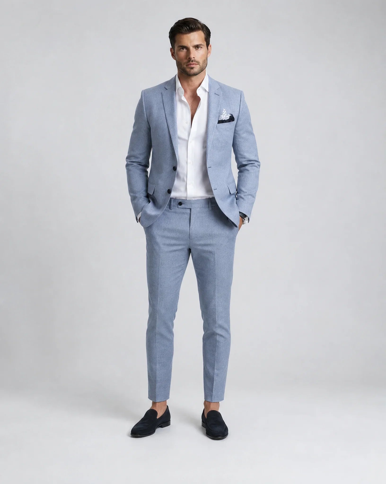 Men's Summer Wedding Suit Two-Piece Tailored Fit Lightweight Stylish Formal