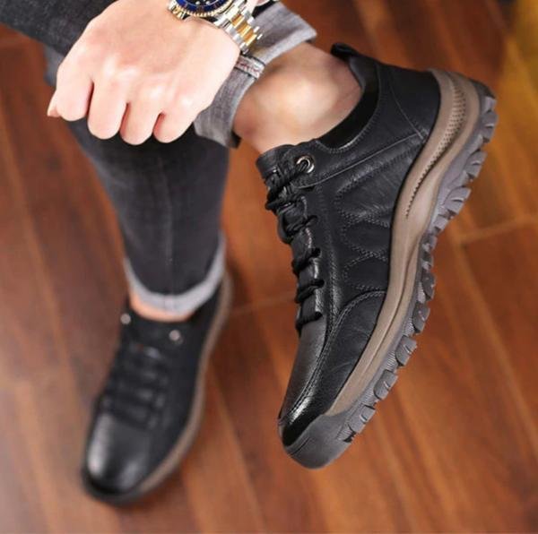 Men's Casual Slip-On Shoes Round Toe Loafer Style Smart-Casual Office Everyday Versatile Walking Leather-Look Footwear
