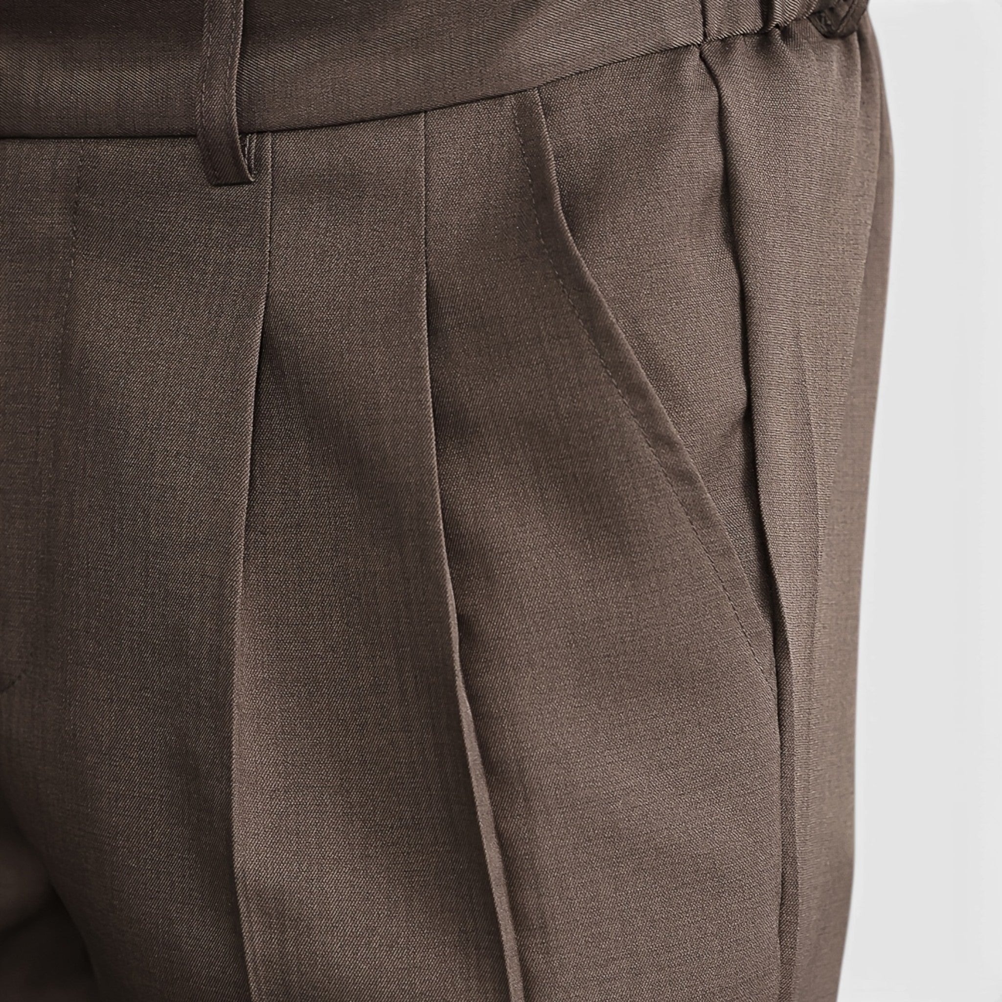 Men’s Double Pleated Casual Trousers Regular Fit