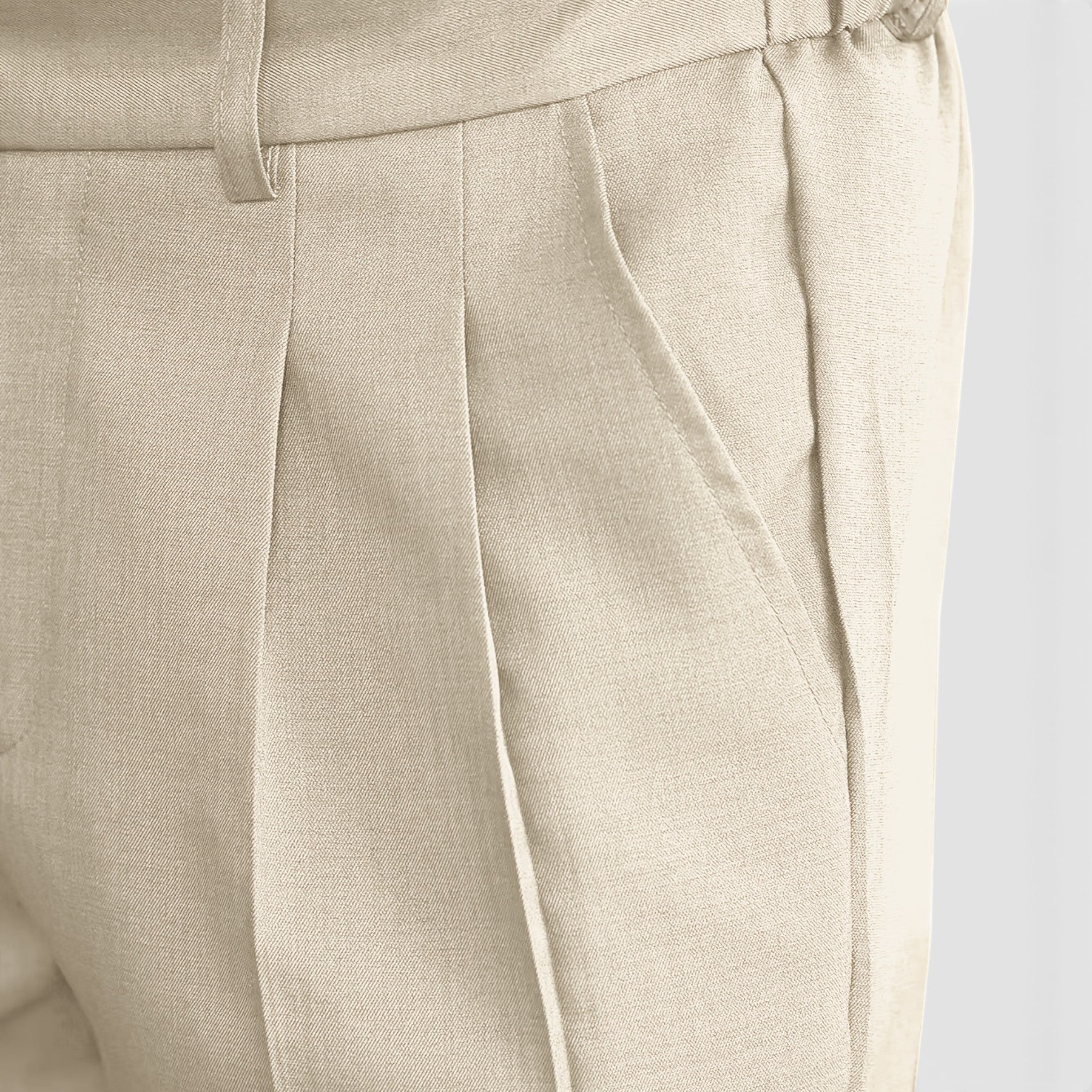 Men’s Double Pleated Casual Trousers Regular Fit