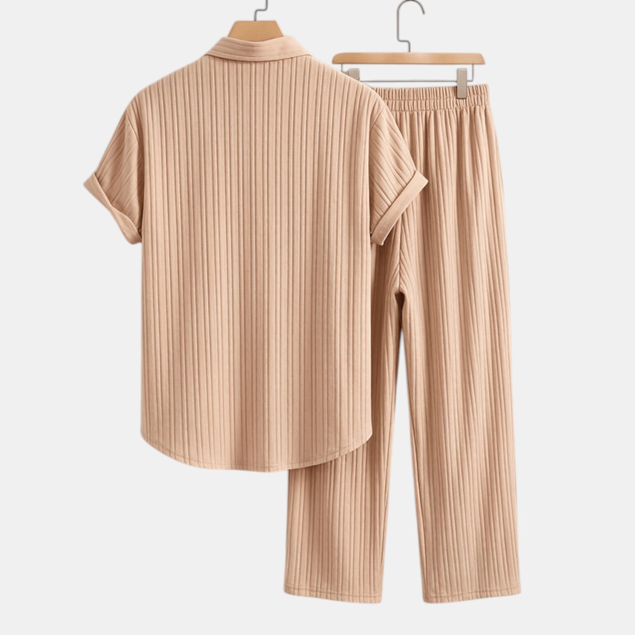 Men’s Striped Shirt and Pants Set Casual 2 Pieces