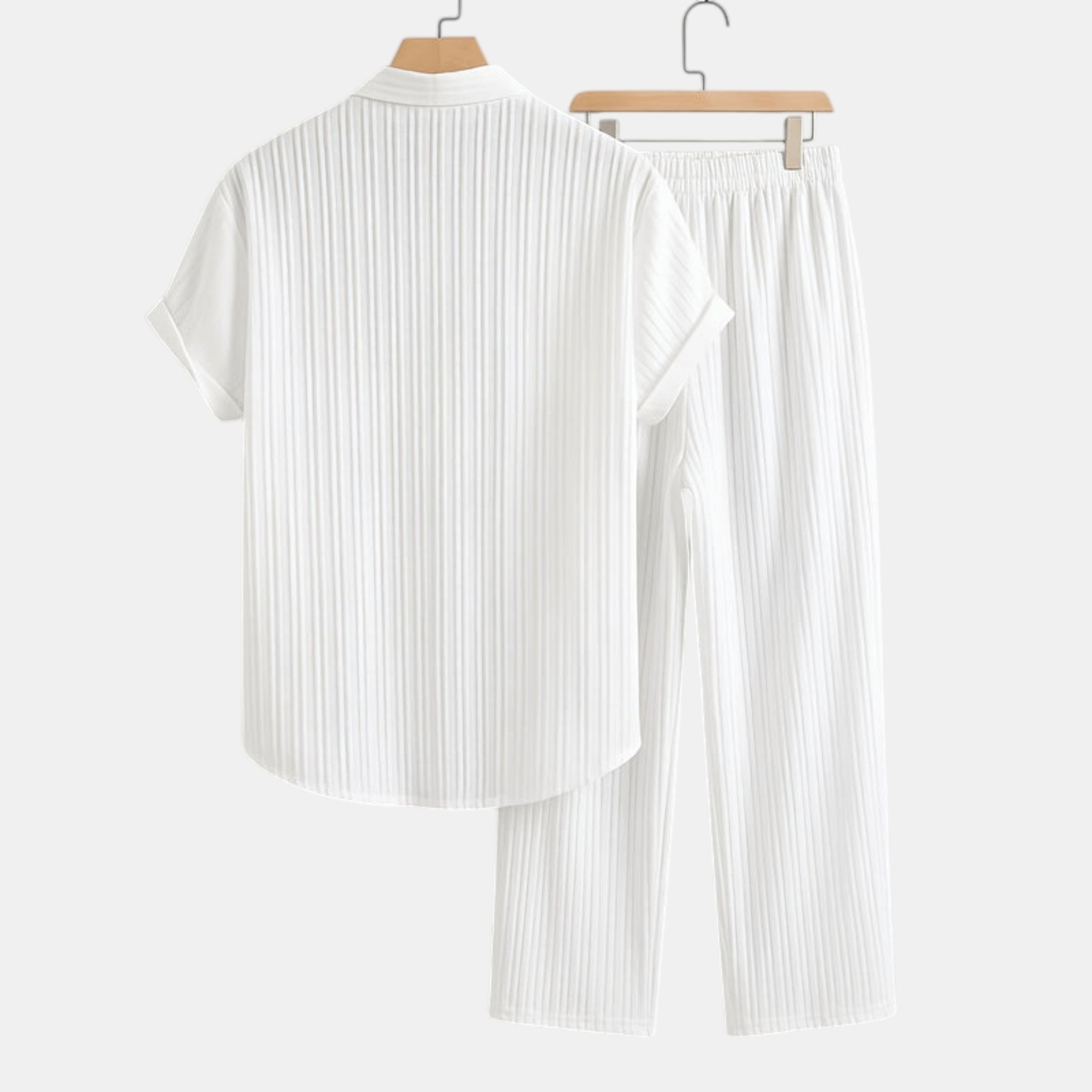 Men’s Striped Shirt and Pants Set Casual 2 Pieces