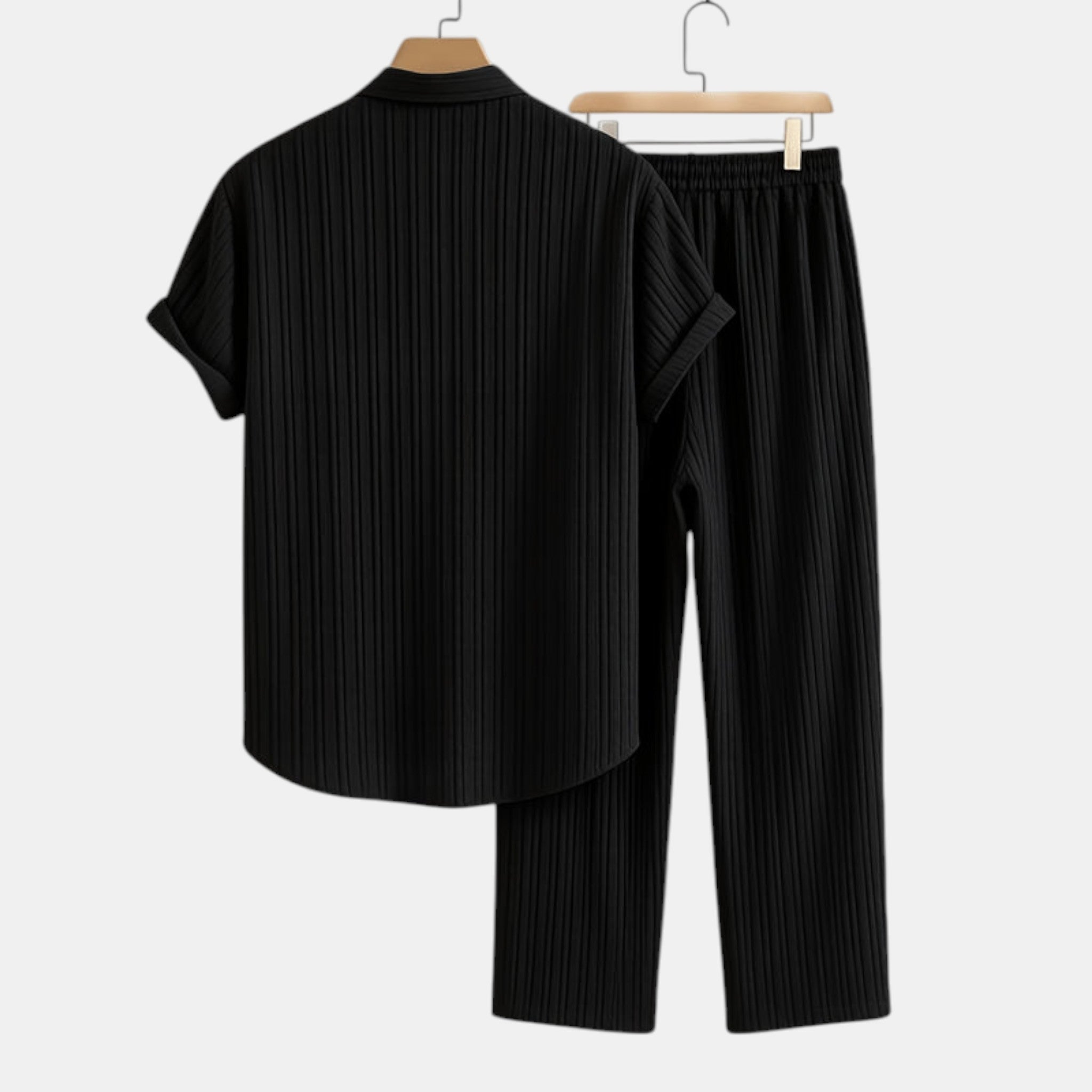 Men’s Striped Shirt and Pants Set Casual 2 Pieces