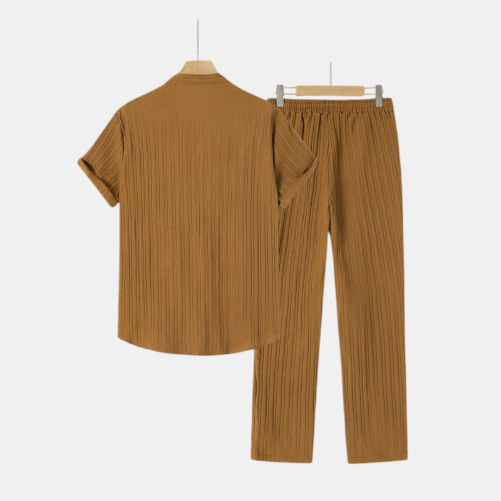 Men’s Striped Shirt and Pants Set Casual 2 Pieces