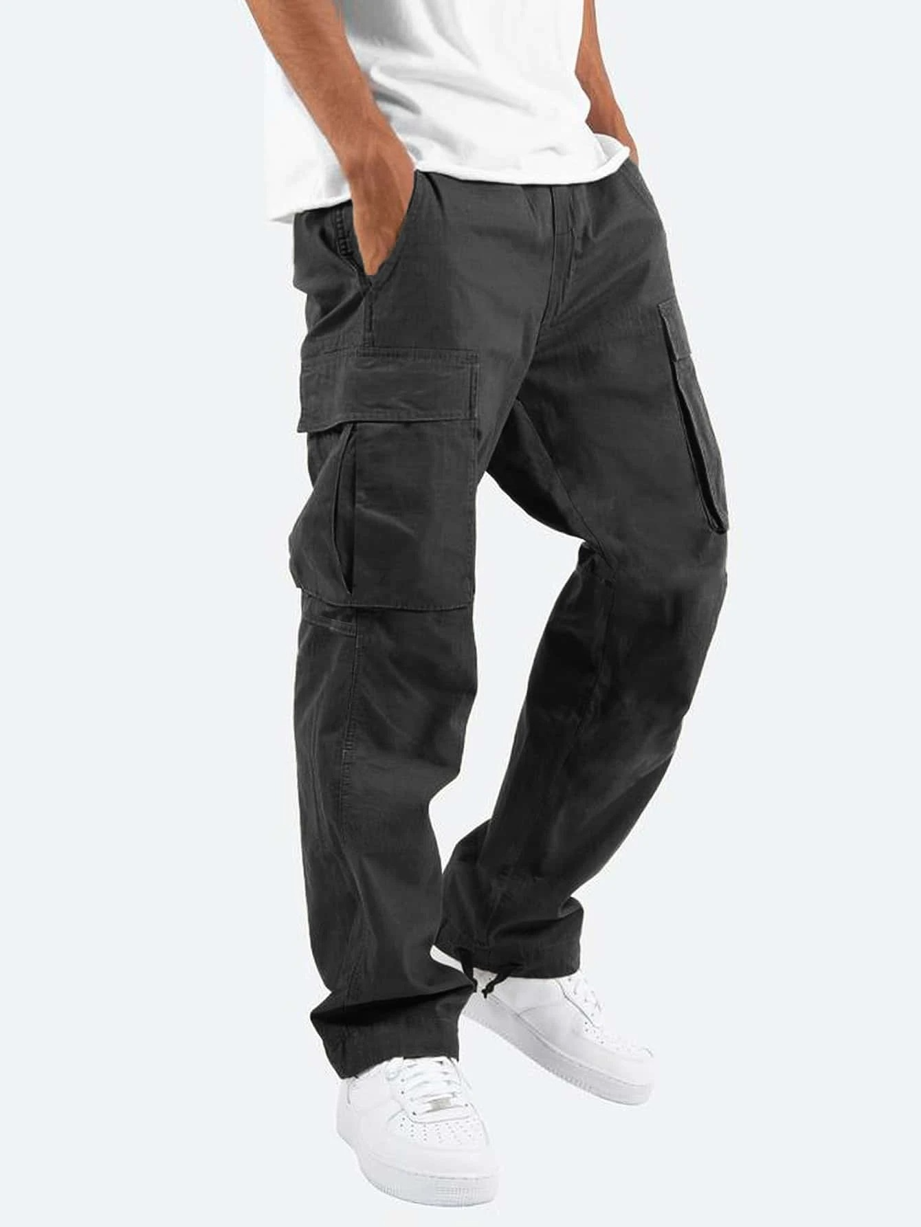 Men's  Relaxed Fit Cargo Trousers with Utility Pockets