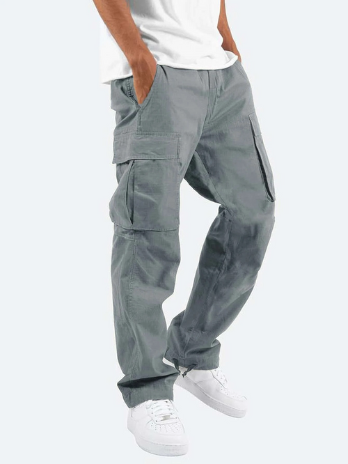 Men's  Relaxed Fit Cargo Trousers with Utility Pockets