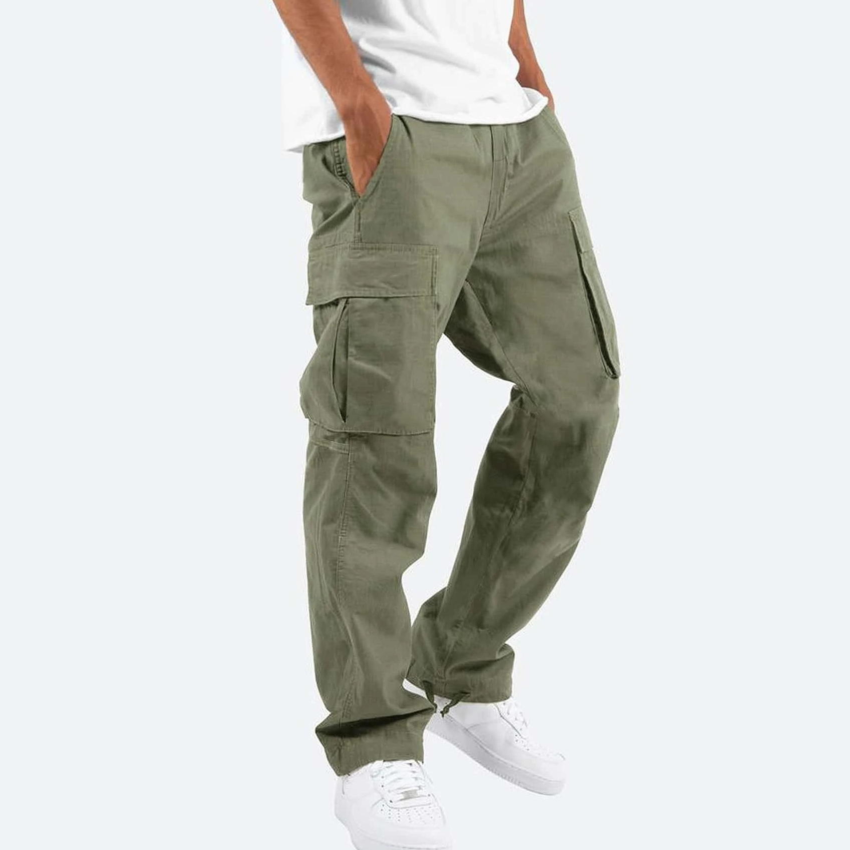 Men's  Relaxed Fit Cargo Trousers with Utility Pockets