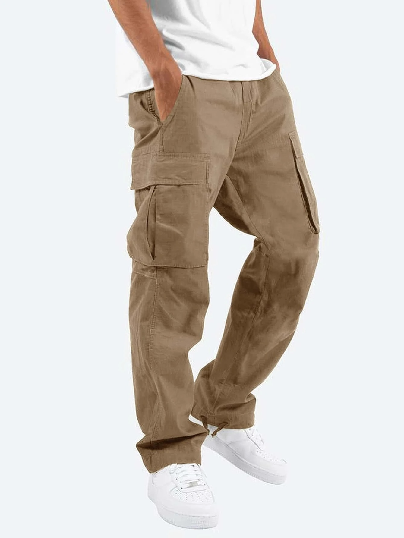 Men's  Relaxed Fit Cargo Trousers with Utility Pockets