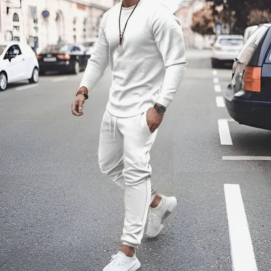 Men's Casual Long-Sleeve Tracksuit Jogger Set Relaxed Fit Activewear Everyday