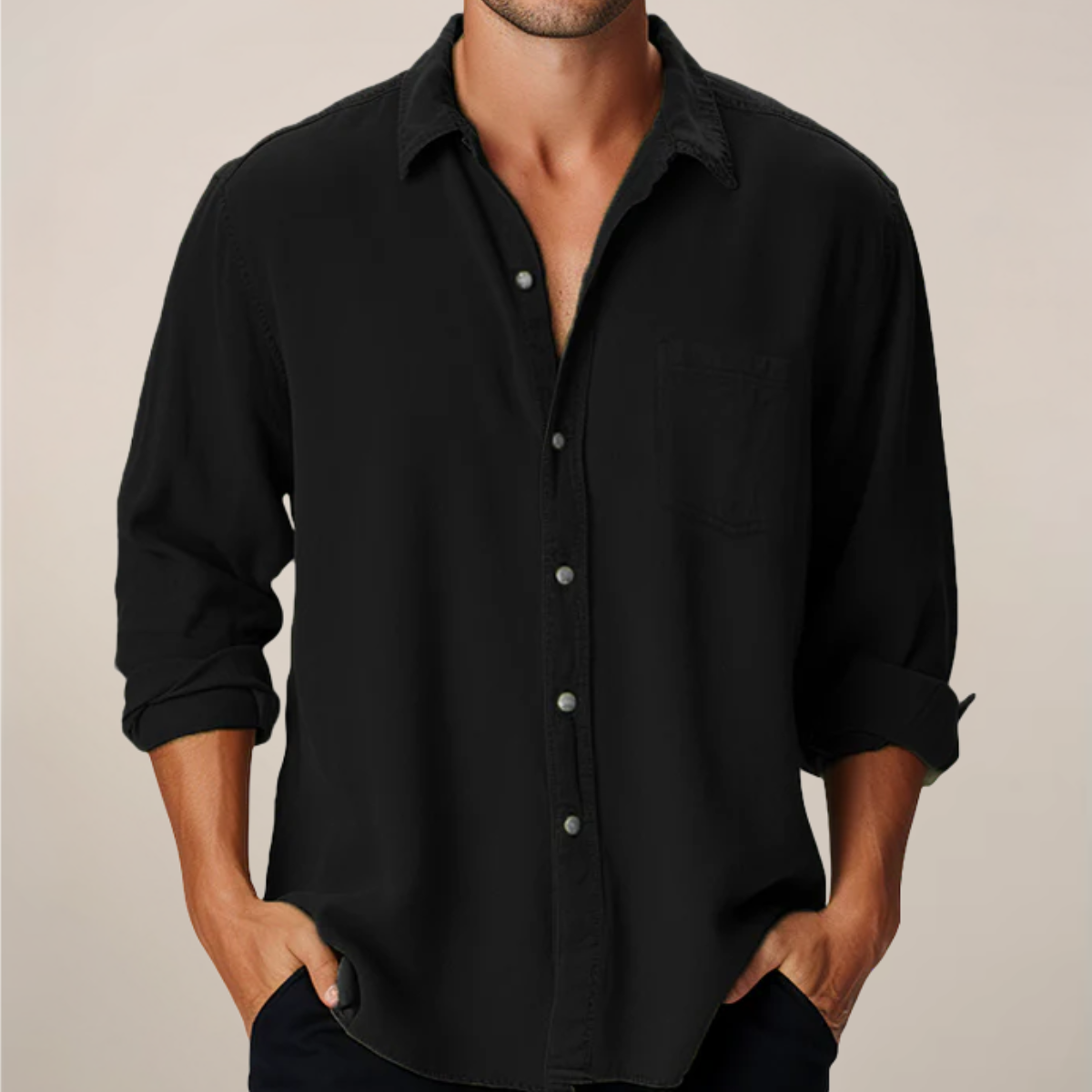 Men's Relaxed Fit Button-Up Shirt | Casual
