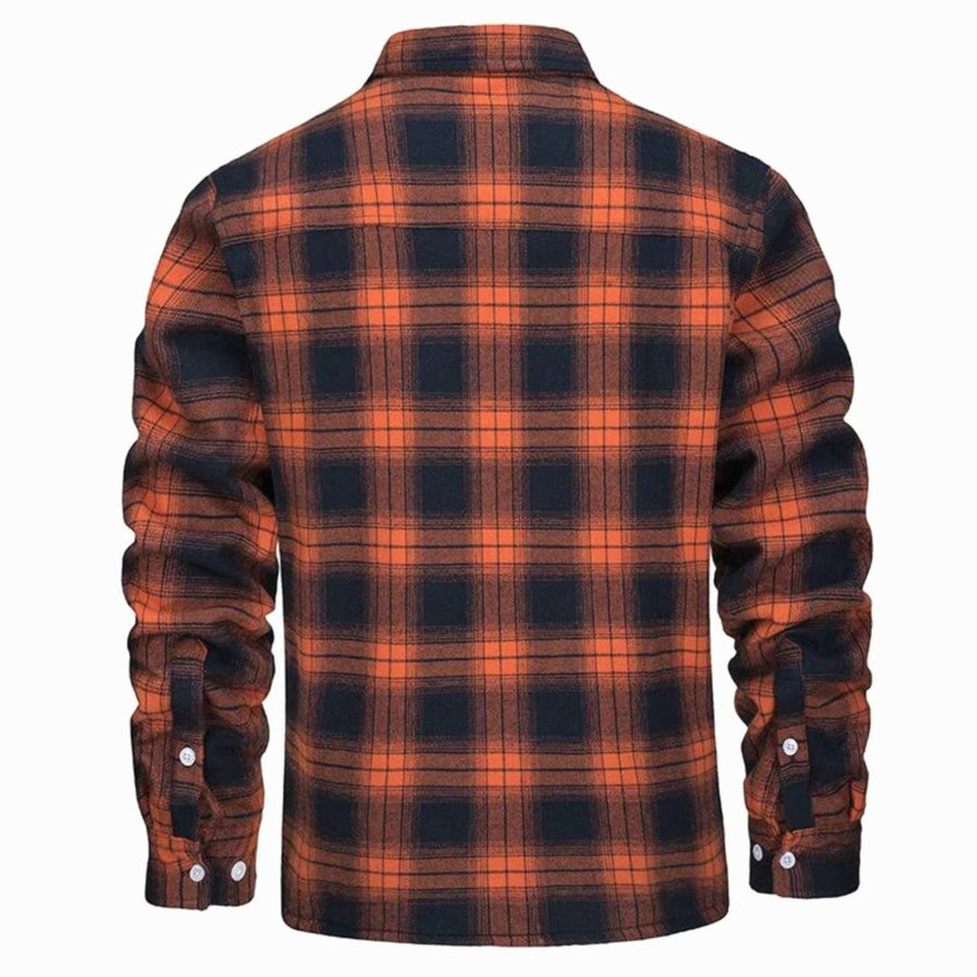 Men's Flannel Shirt Jacket Plaid Casual Layered Warm Outerwear