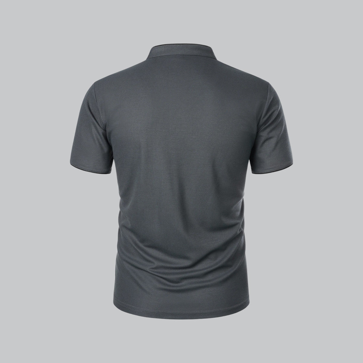 Men's Collarless Polo Shirt Short-Sleeve Henley Button Placket Casual Smart-Casual Everyday Golf Sport Versatile Wexley