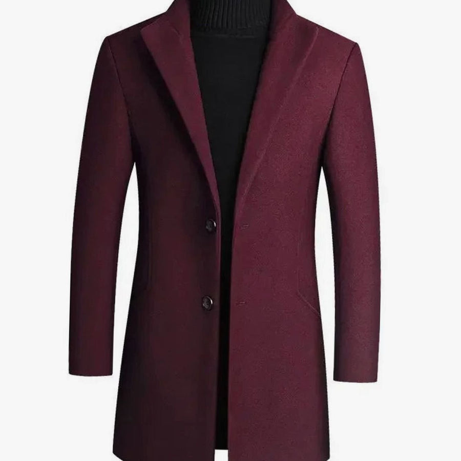 Men's Slim-Fit Winter Coat Notch Lapel Stylish Outerwear Casual Everyday