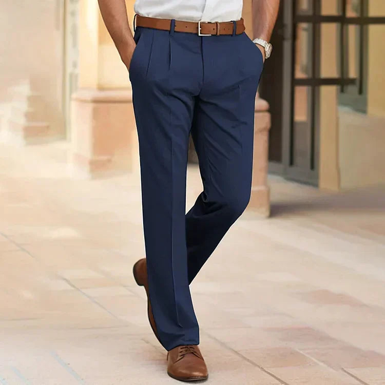 Men's Straight Leg Trousers Classic Fit Versatile Everyday Casual Wear