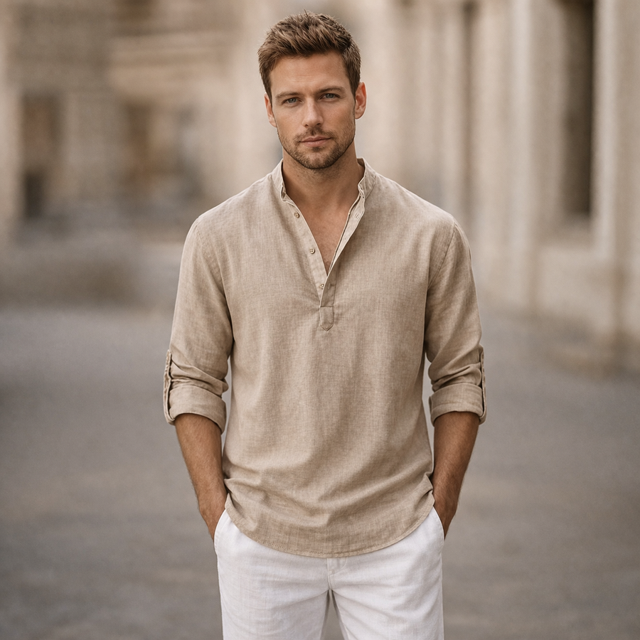 Men's Relaxed Fit Shirt Short-Sleeve Button-Up Collared Casual Holiday Beach Smart-Casual Everyday Rennick