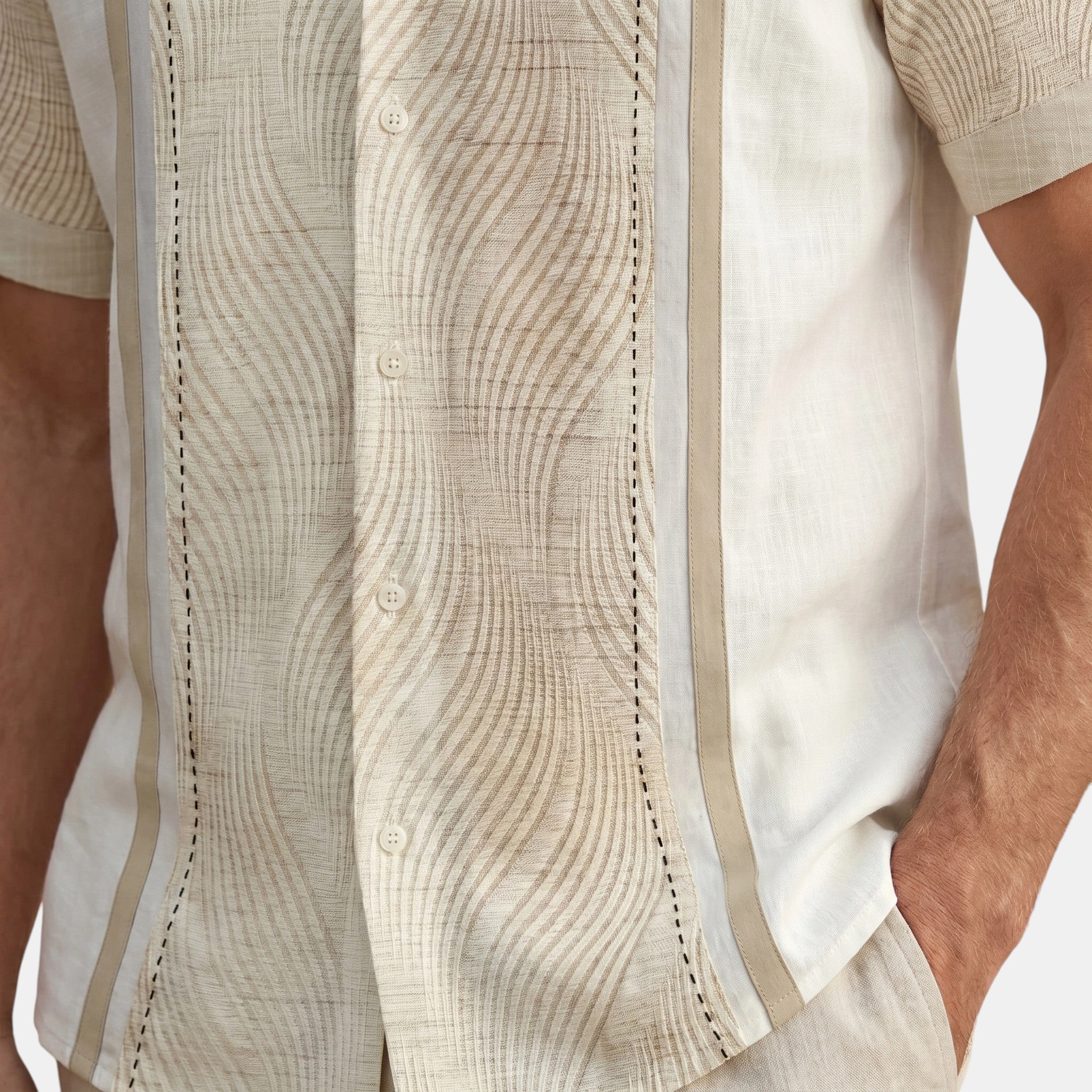 Men's Short Sleeve Geometric Print Shirt