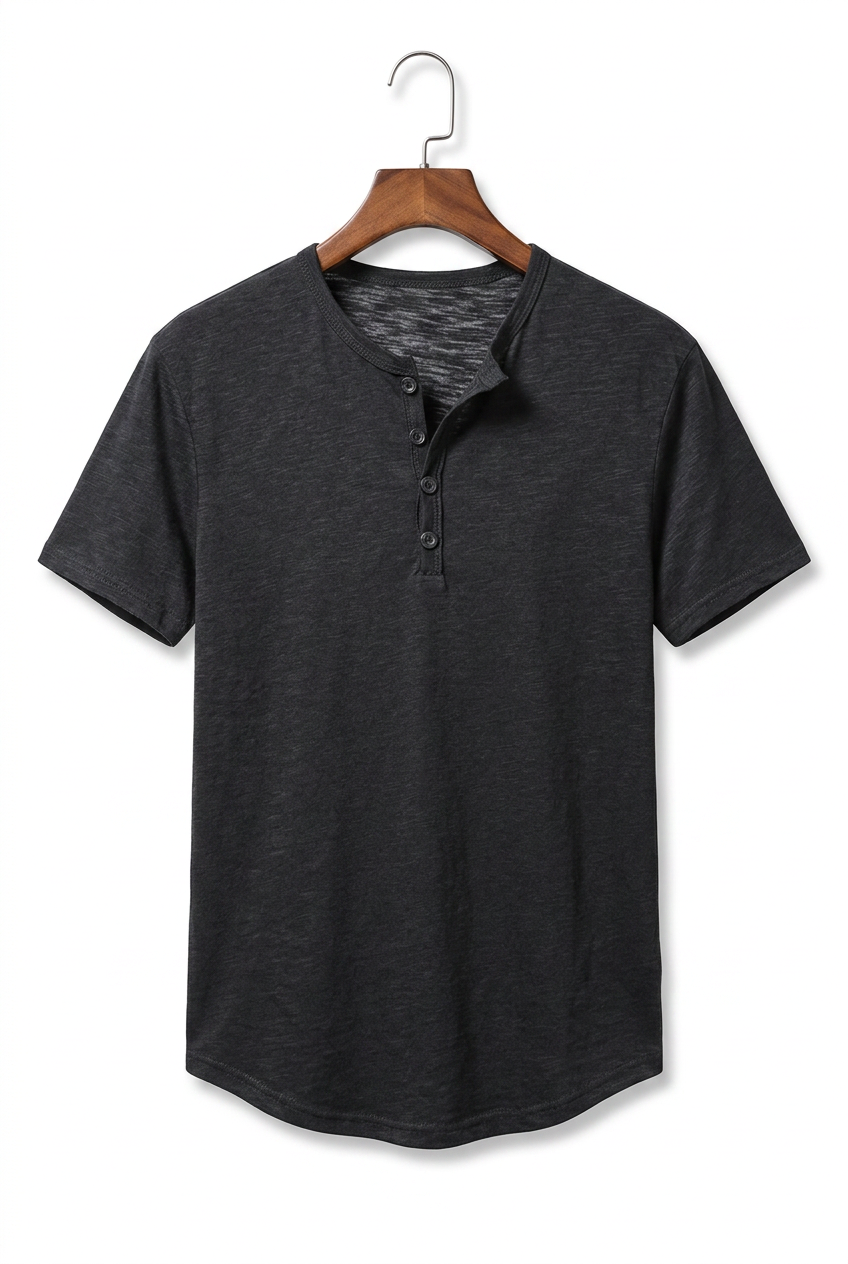 Men's Casual Henley Shirt | Short Sleeve