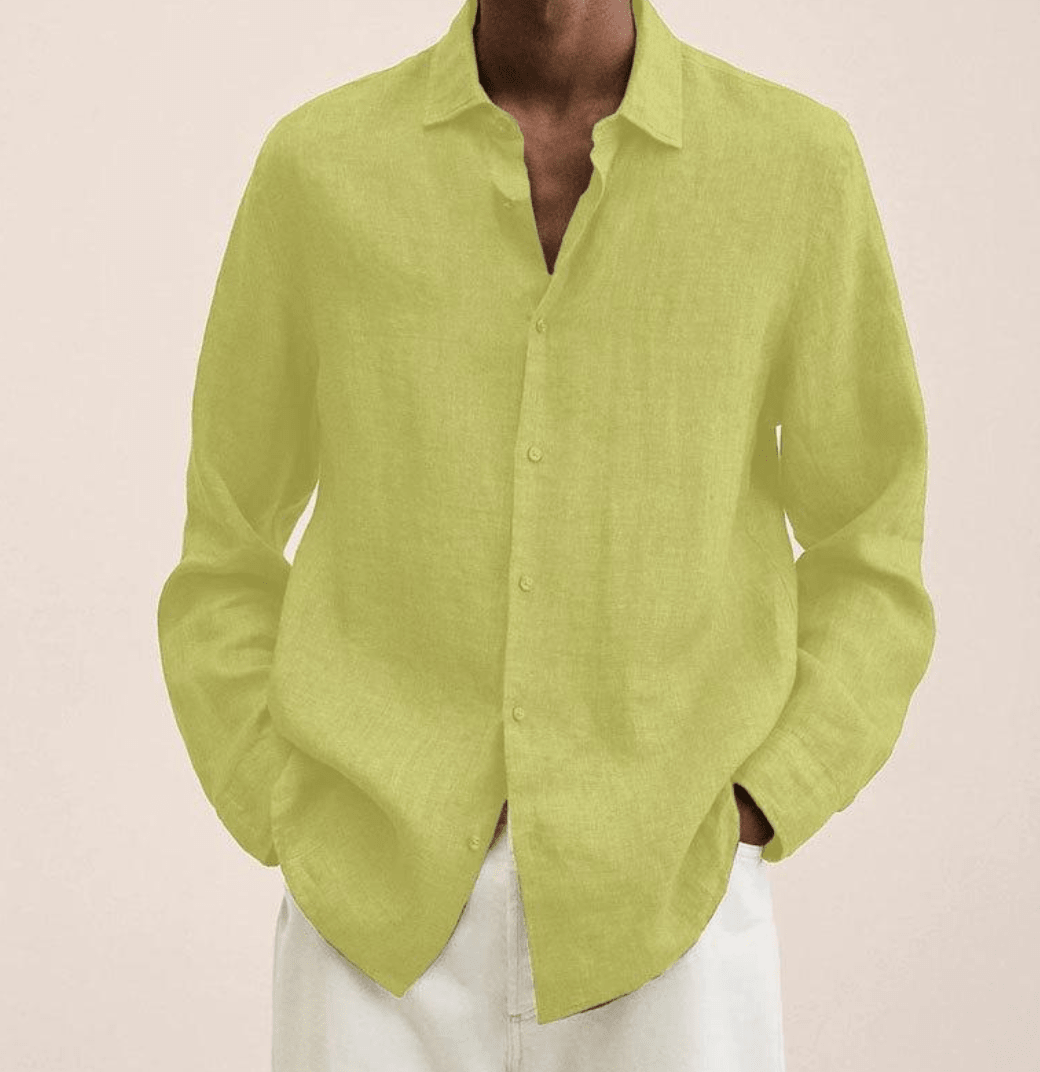 Men's Straight Fit Dress Shirt Long Sleeve Button-Down Classic Casual