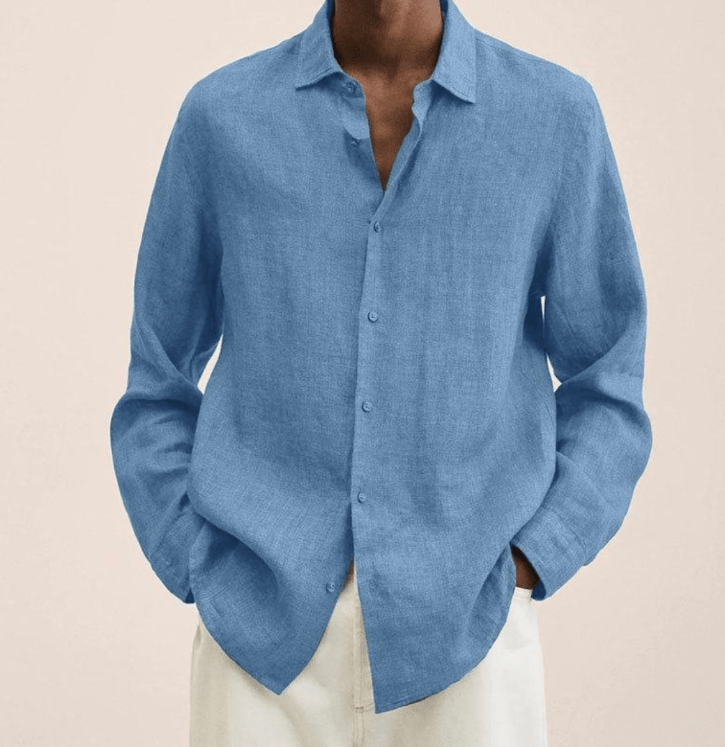 Men's Straight Fit Dress Shirt Long Sleeve Button-Down Classic Casual