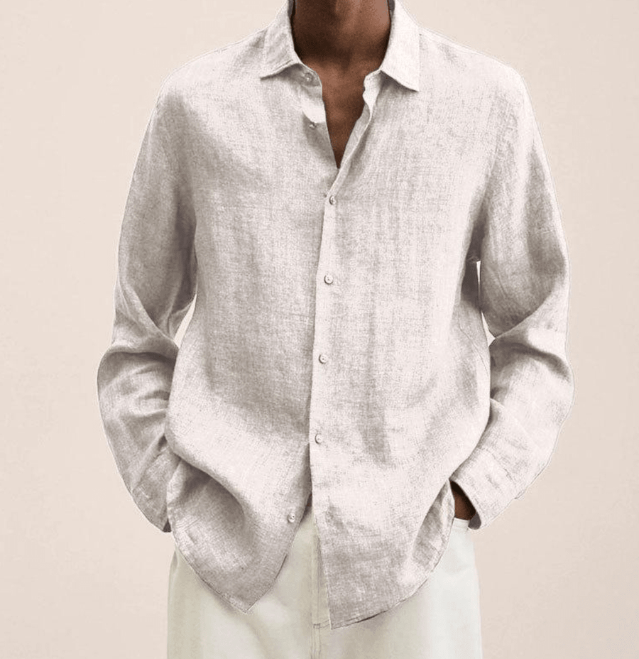 Men's Straight Fit Dress Shirt Long Sleeve Button-Down Classic Casual