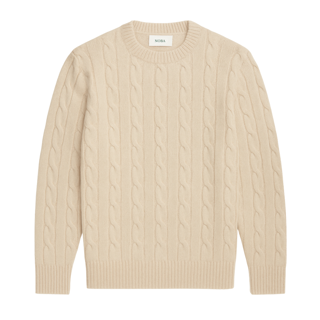 Men's Cable Knit Sweater Regular Fit Long Sleeve Crew Neck Casual Everyday