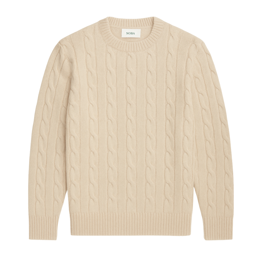 Men's Cable Knit Sweater Regular Fit Long Sleeve Crew Neck Casual Everyday