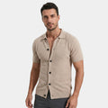 Men’s Slim Fit Knit Shirt Textured Neutral