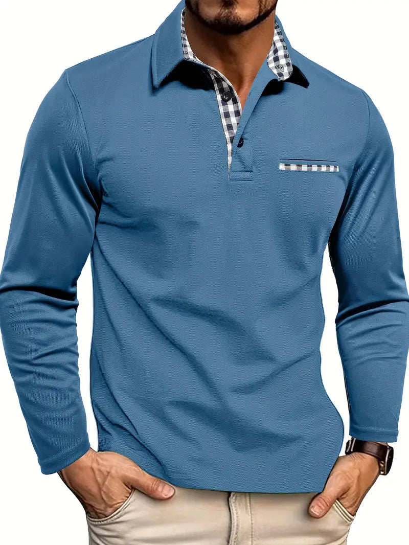 Men's Stylish Long Sleeve Polo Shirt | Classic