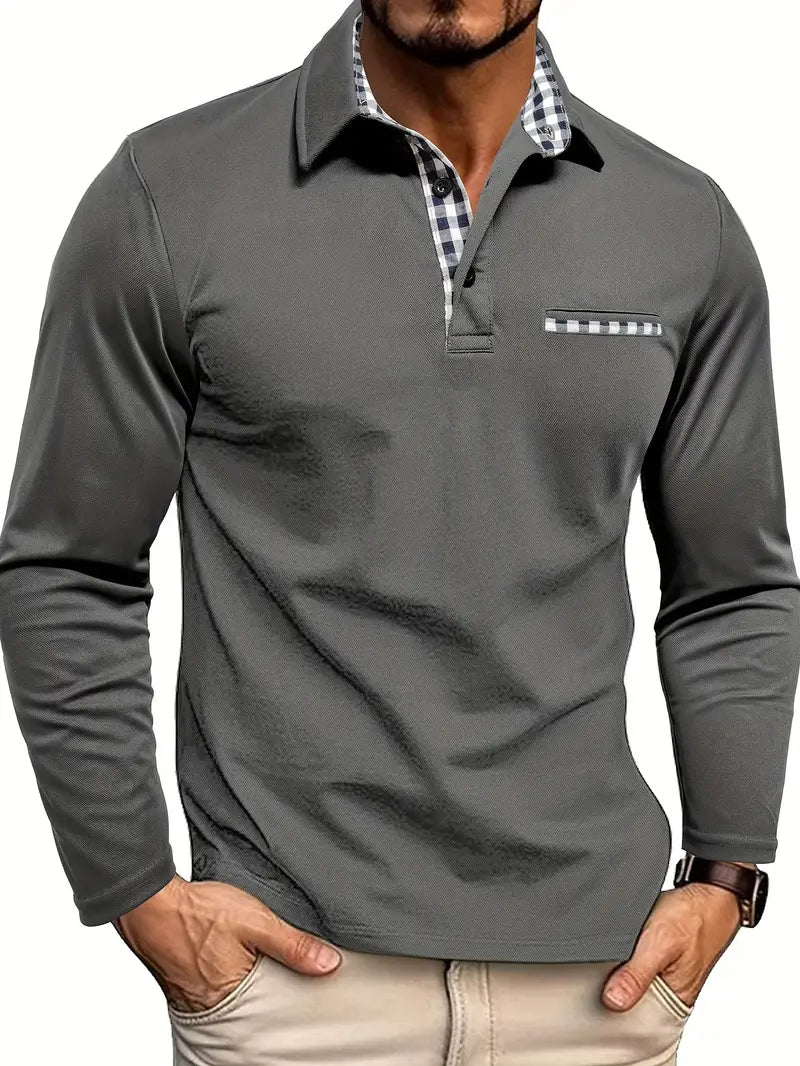 Men's Stylish Long Sleeve Polo Shirt | Classic