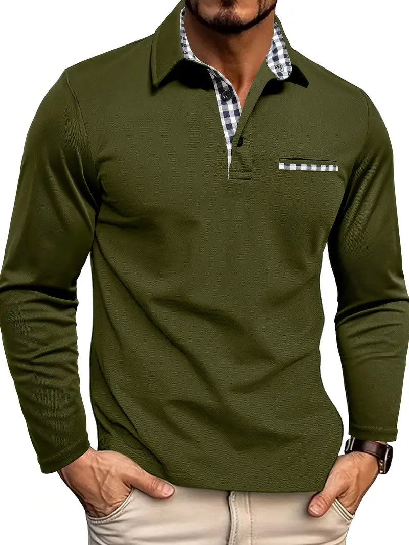 Men's Stylish Long Sleeve Polo Shirt | Classic