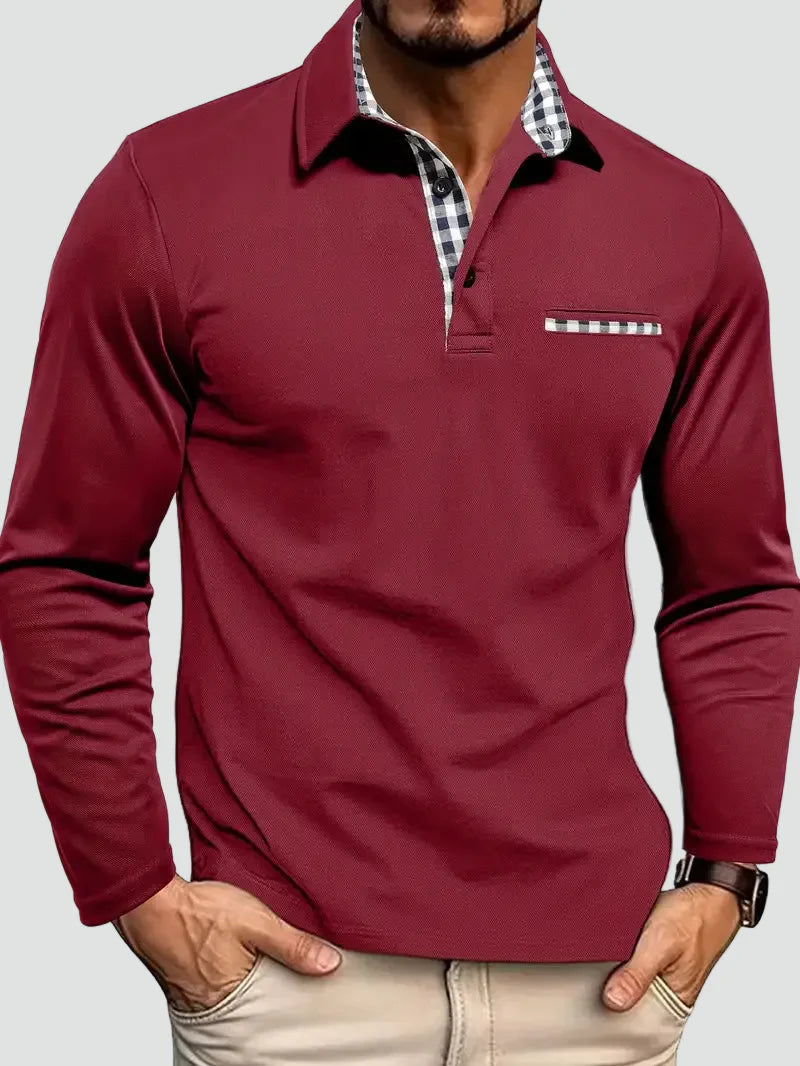 Men's Stylish Long Sleeve Polo Shirt | Classic