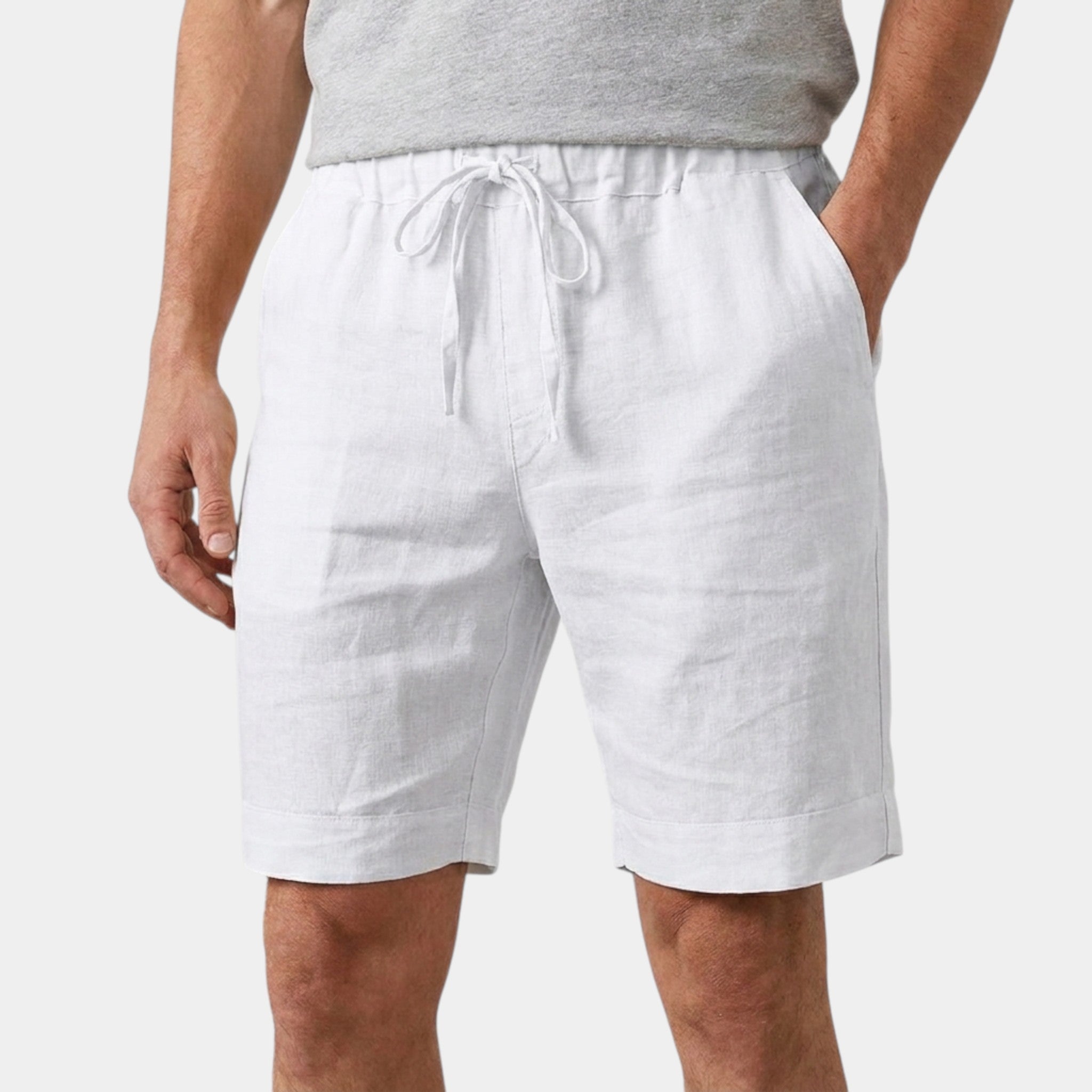 Men’s Cotton Linen Shorts Summer Casual