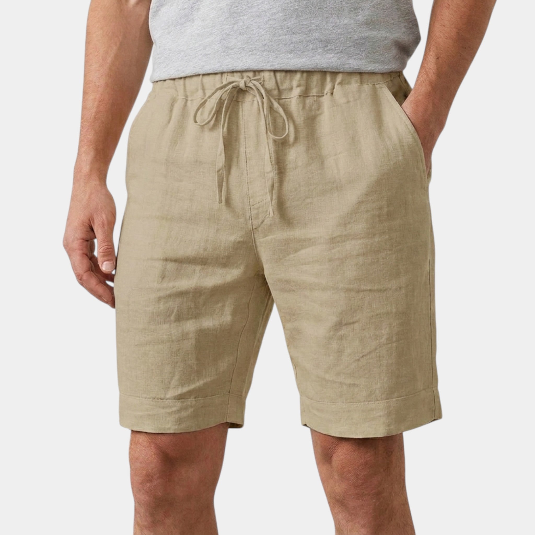 Men’s Cotton Linen Shorts Summer Casual