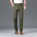 Men's Classic Checked Trousers Tailored Fit Formal Occasion Smart-Casual