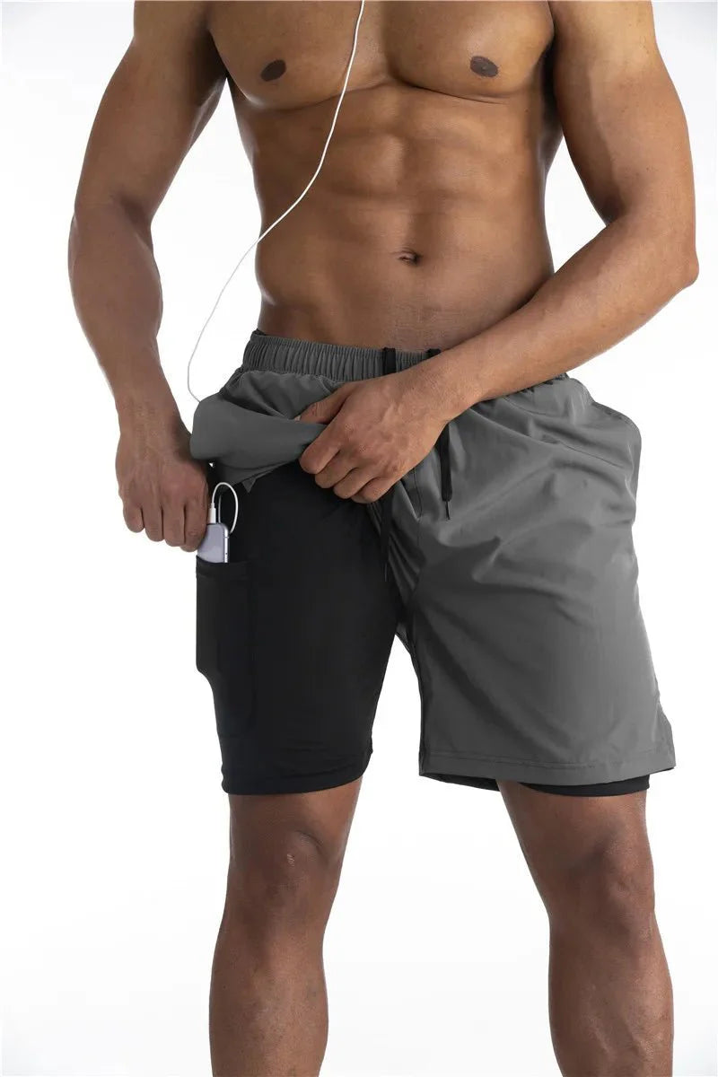 Men's Active Shorts Functional Quick-Dry Elastic Waist Drawstring Mesh Sport Gym Training Running Everyday Athletic Flint
